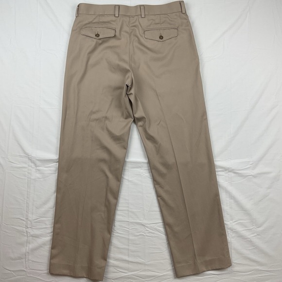 LL Bean Standard Fit Khaki Dress Pants Mens Size 35 Business Casual Chino - Picture 6 of 11